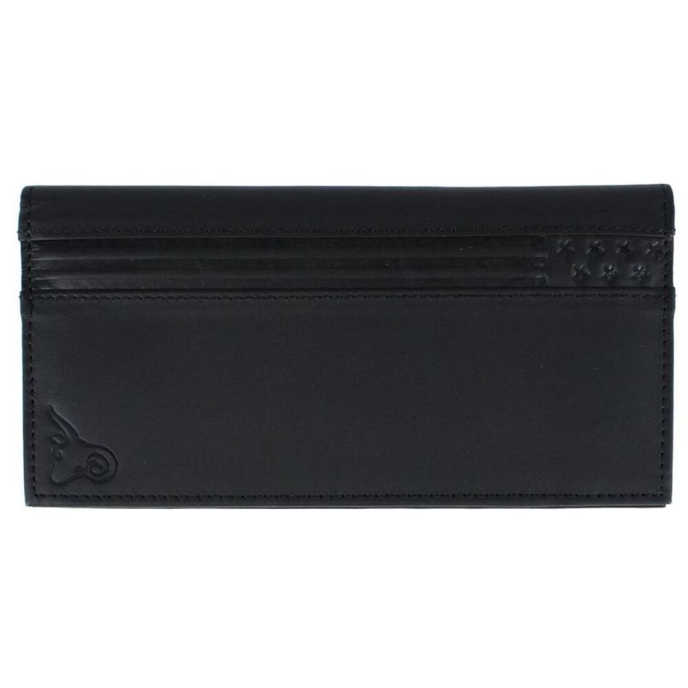 CTM RFID Leather Checkbook Cover with American Flag Detail